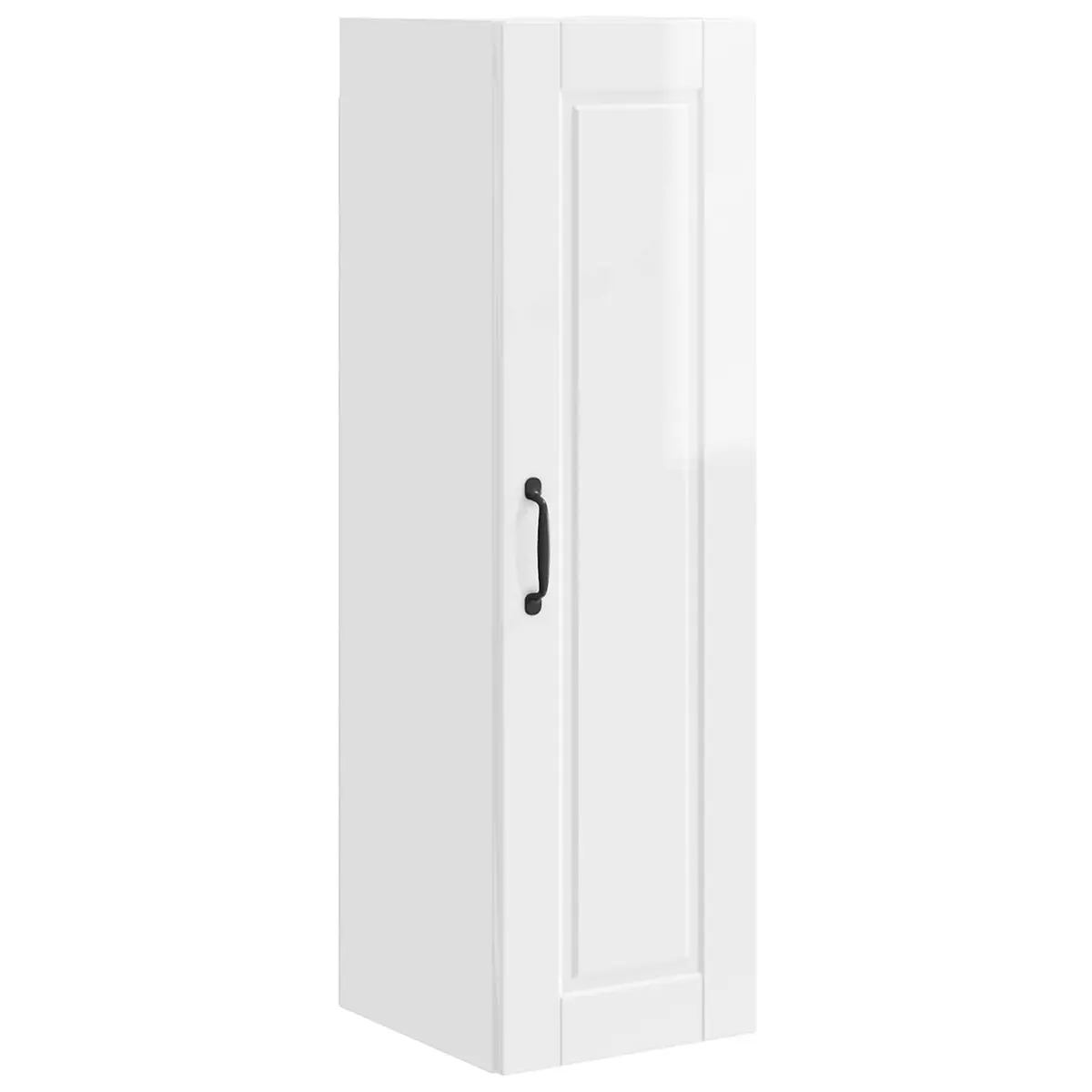 Wall Mounted Cabinet Engineered Wood High Gloss White 30x31x100cm with Multiple Shelves for Kitchen Storage