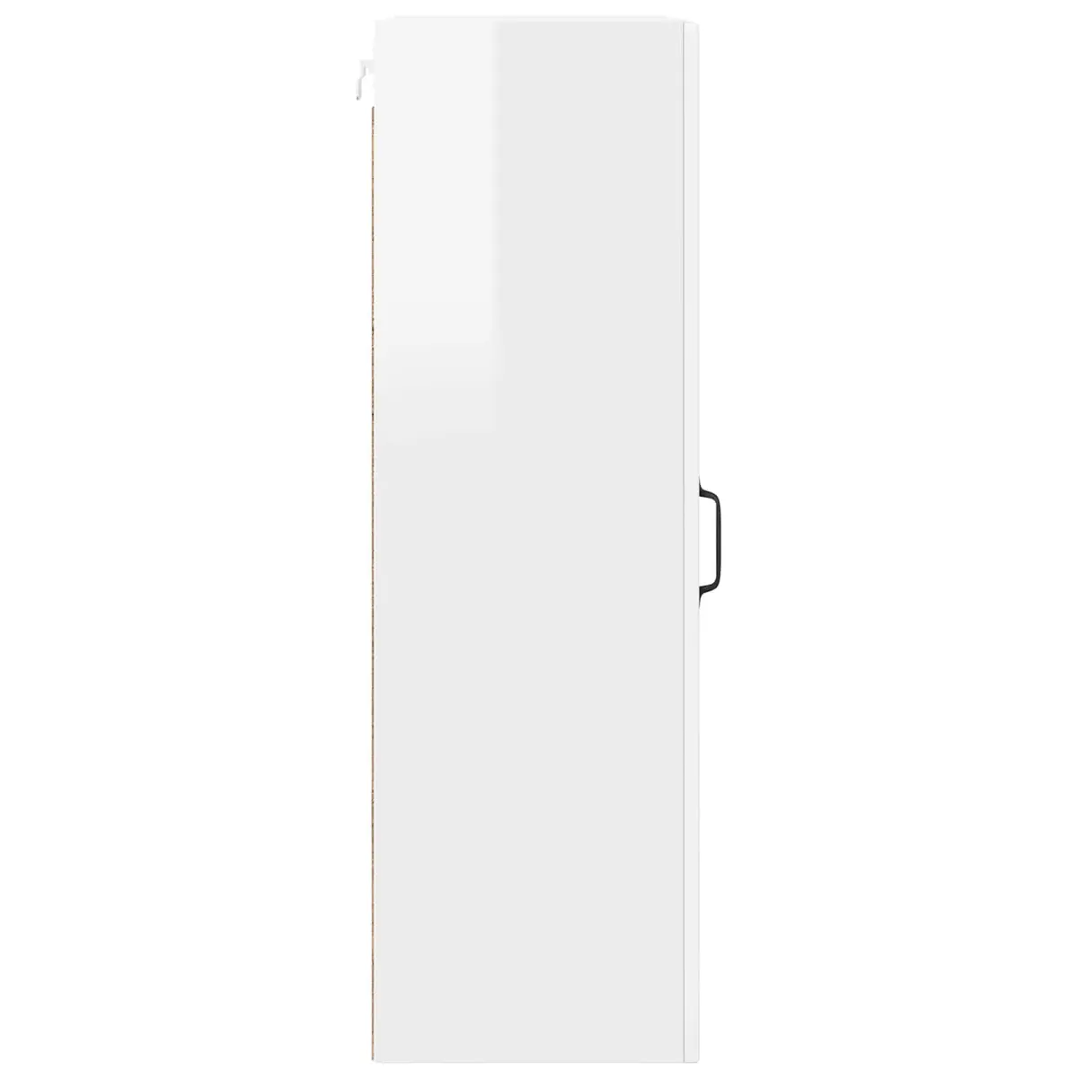 Wall Mounted Cabinet Engineered Wood High Gloss White 30x31x100cm with Multiple Shelves for Kitchen Storage