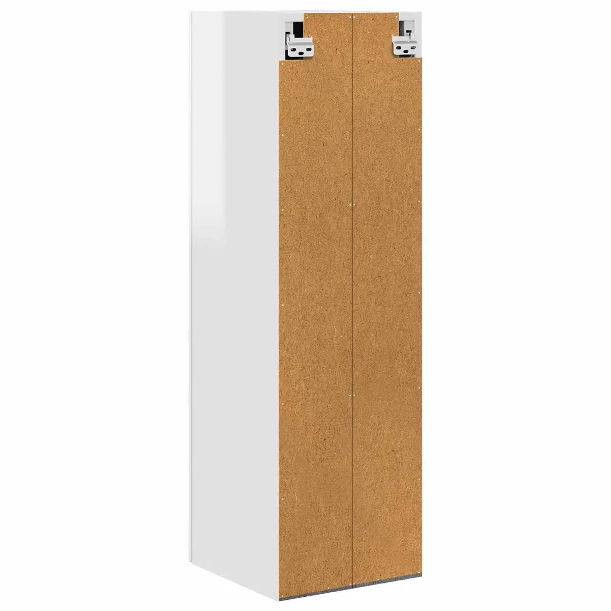 Wall Mounted Cabinet Engineered Wood High Gloss White 30x31x100cm with Multiple Shelves for Kitchen Storage