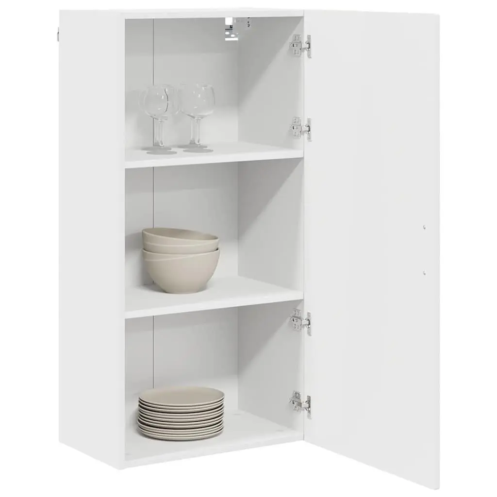Wall Cabinet Kitchen Storage White 50x31x100cm Engineered Wood Shelves Organiser