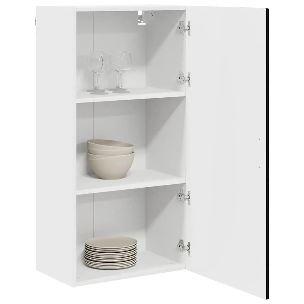 Wall Cabinet Black 50 x 31 x 100 cm Kitchen Storage Cupboard Wall Mounted Shelf
