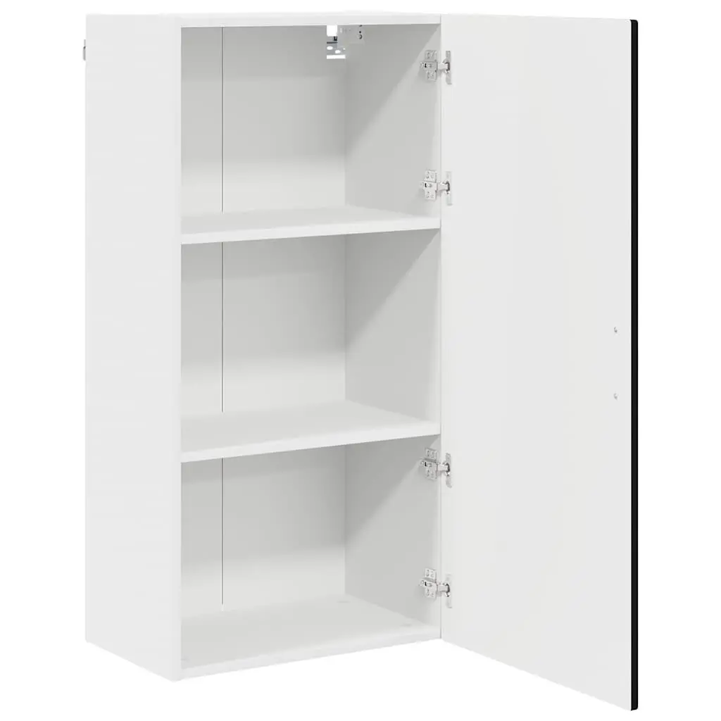 Wall Cabinet Black 50 x 31 x 100 cm Kitchen Storage Cupboard Wall Mounted Shelf