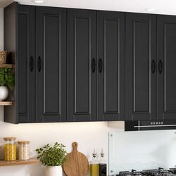 Black Kitchen Wall Cabinet for Organized Storage 60x31x100cm