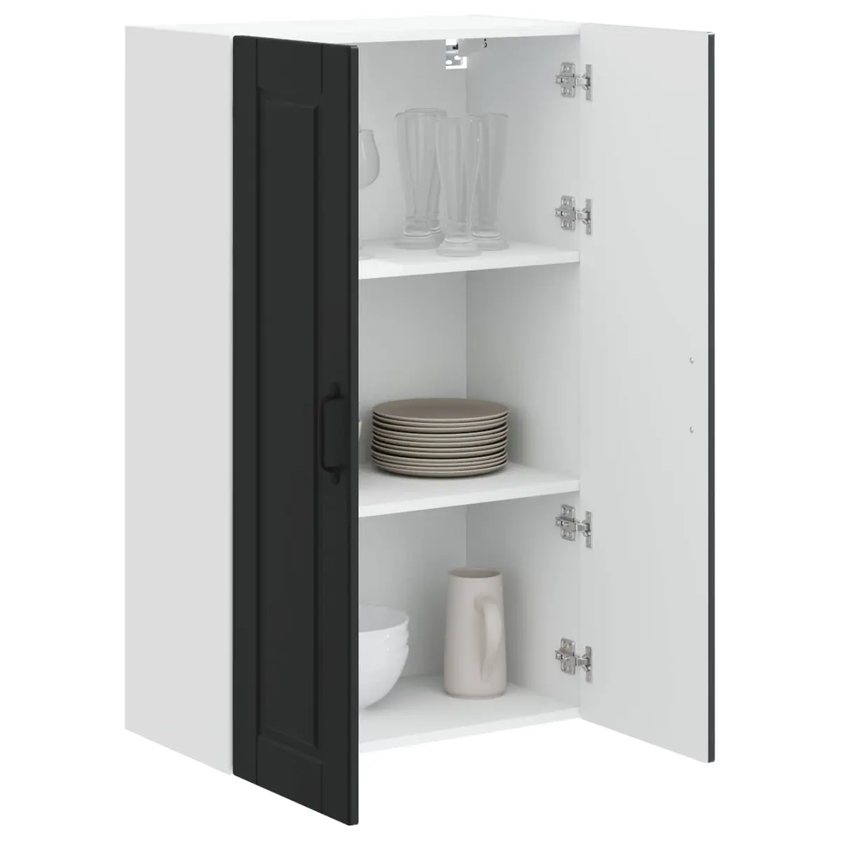 Wall Cabinet Engineered Wood 60 x 31 x 100 cm Black Wall Mounted