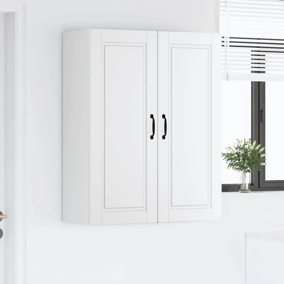 Wall Cabinet Engineered Wood 80x31x100cm White Kitchen Storage