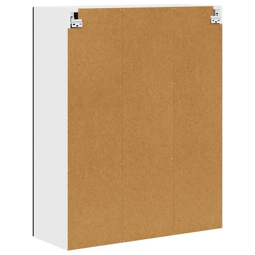 Wall Cabinet Engineered Wood Black Vertical Storage Multiple Compartments Shelves