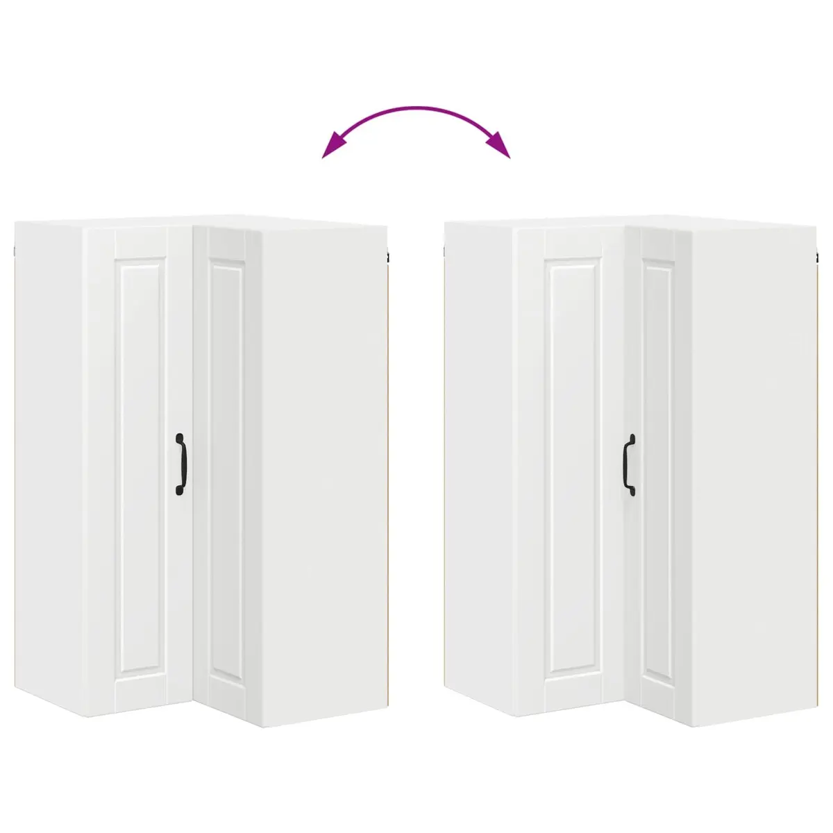 Wall-Mounted Corner Kitchen Cabinet 57x57x100cm