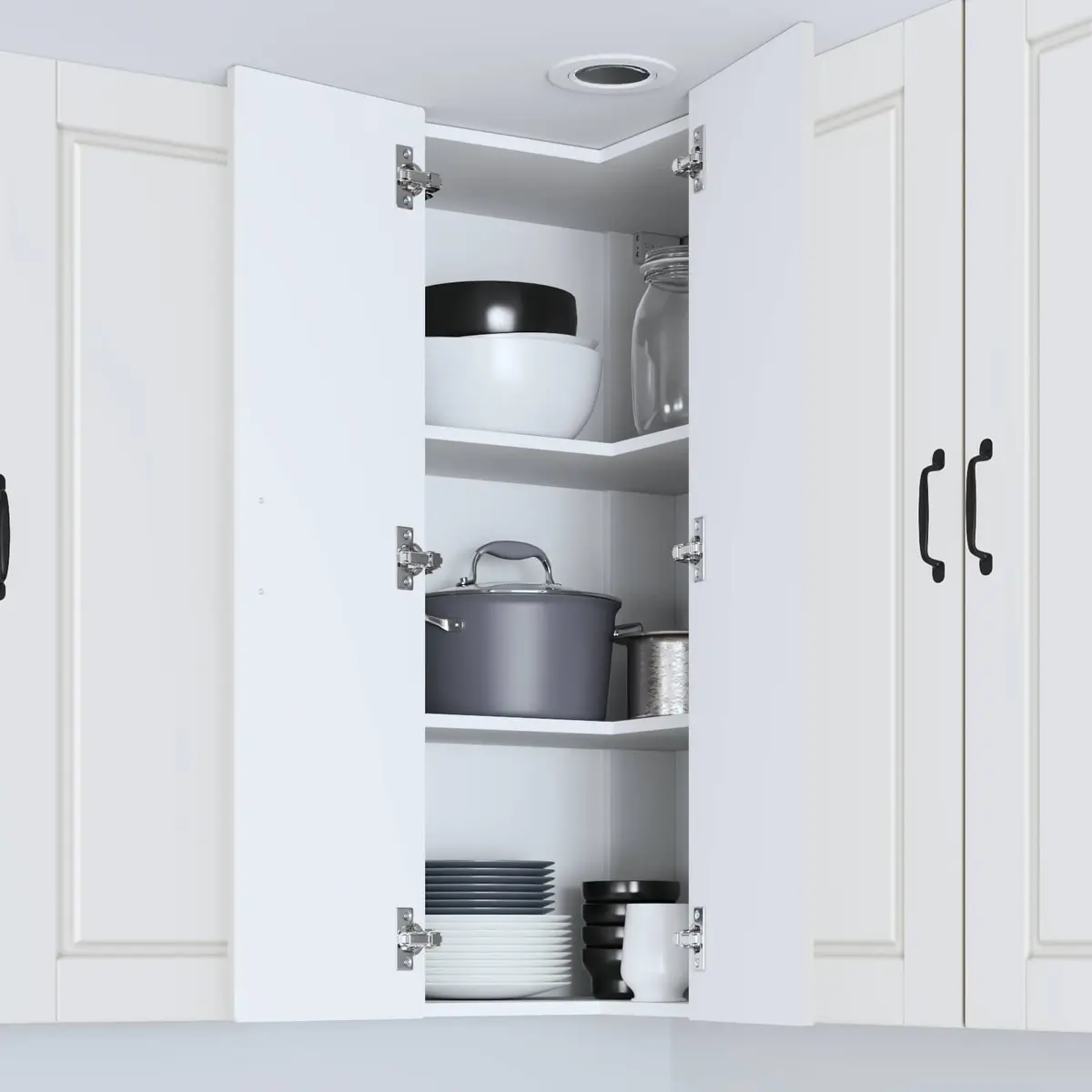 Wall-Mounted Corner Kitchen Cabinet 57x57x100cm
