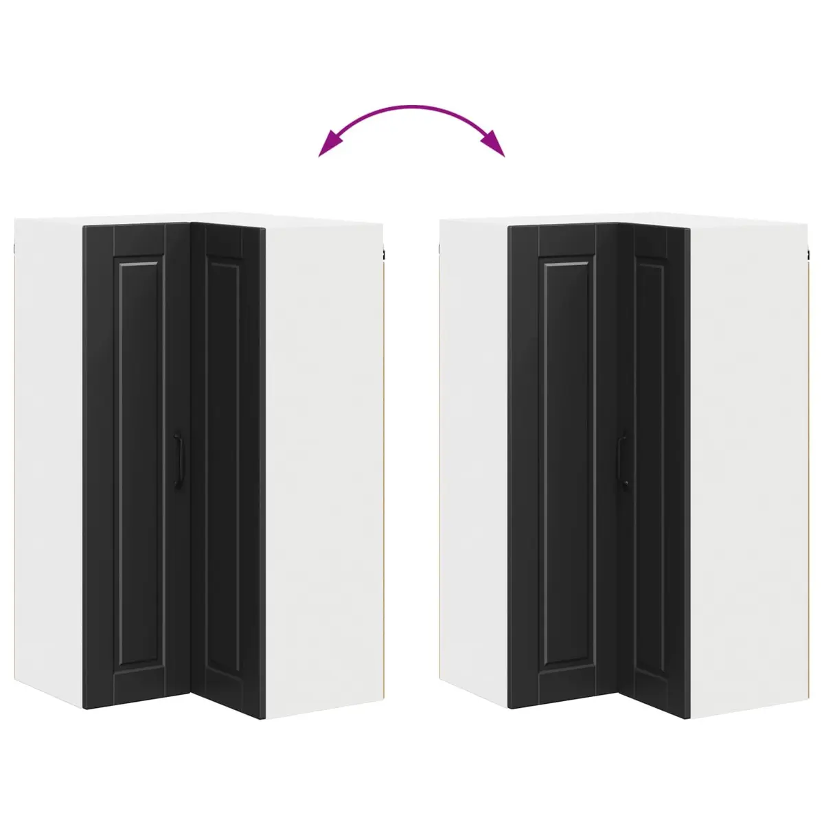 Wall Corner Kitchen Cabinet Engineered Wood 57x57x100cm Black