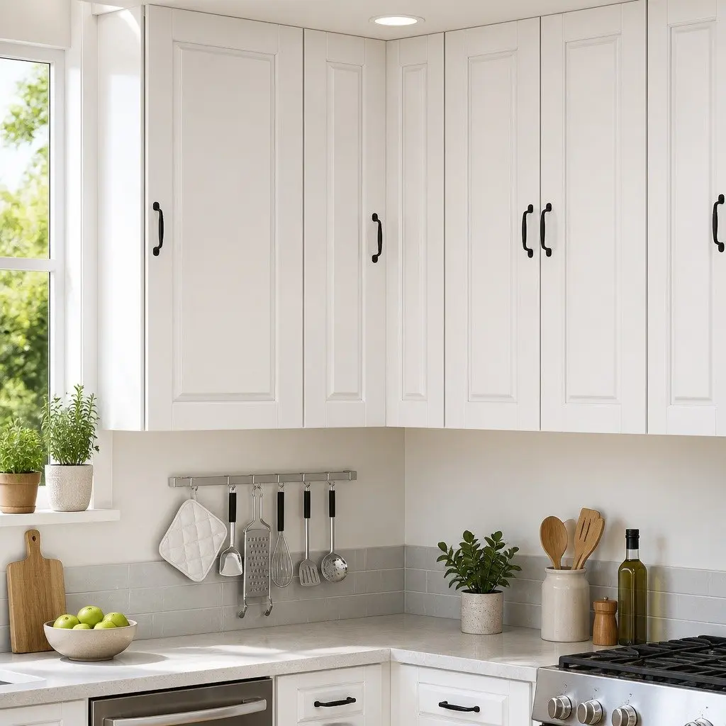 Wall Corner Kitchen Cabinet High Gloss White Modern Storage Unit Shelves