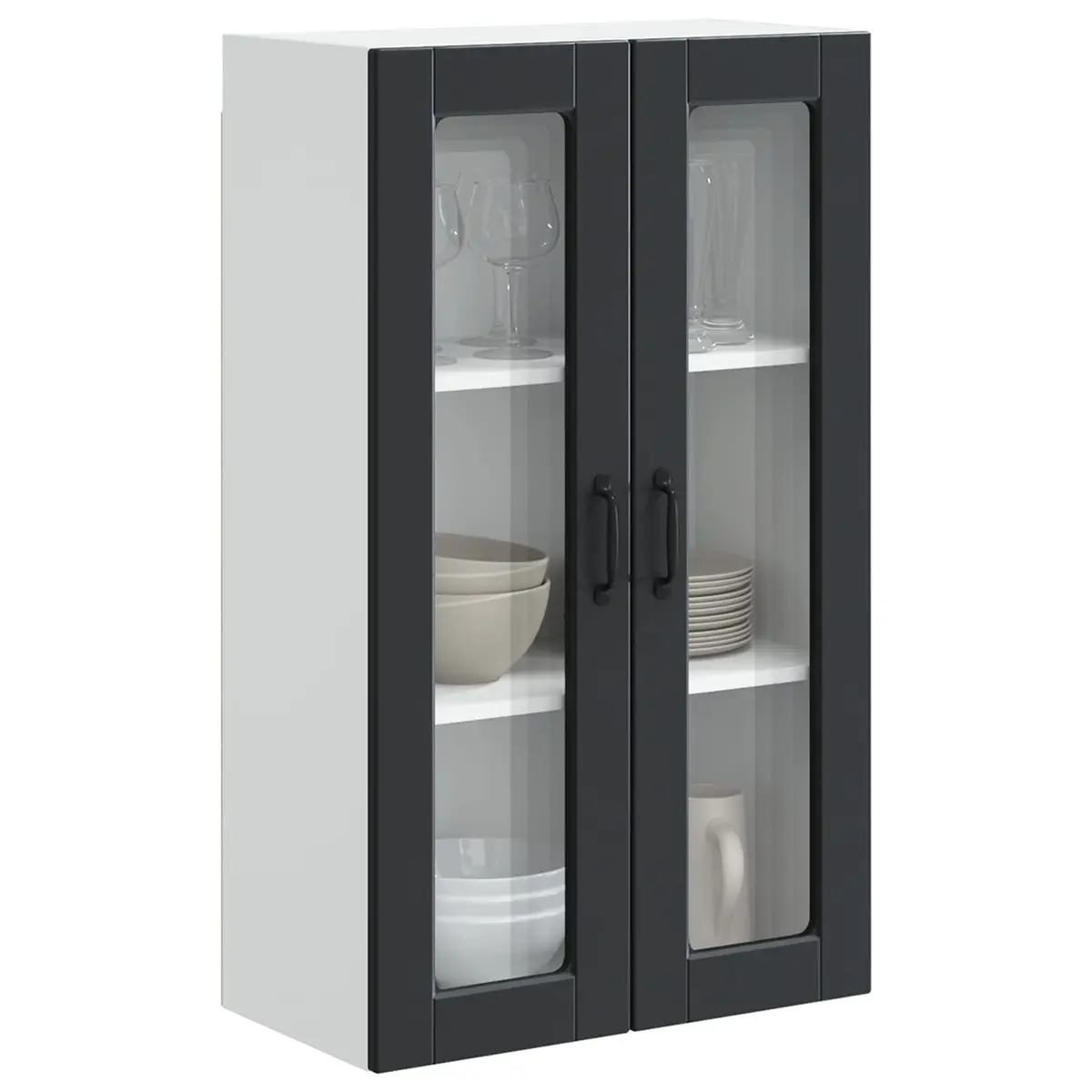 Wall-Mounted Kitchen Cabinet Engineered Wood 60x31x100cm Black