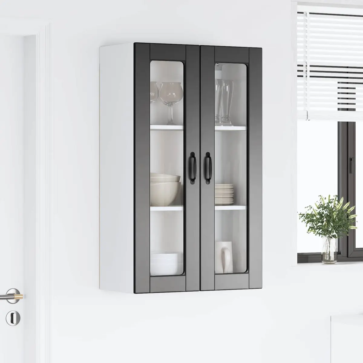 Wall-Mounted Kitchen Cabinet Engineered Wood 60x31x100cm Black