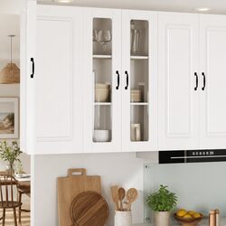 Practical High Gloss White Wall Cabinet for Your Kitchen