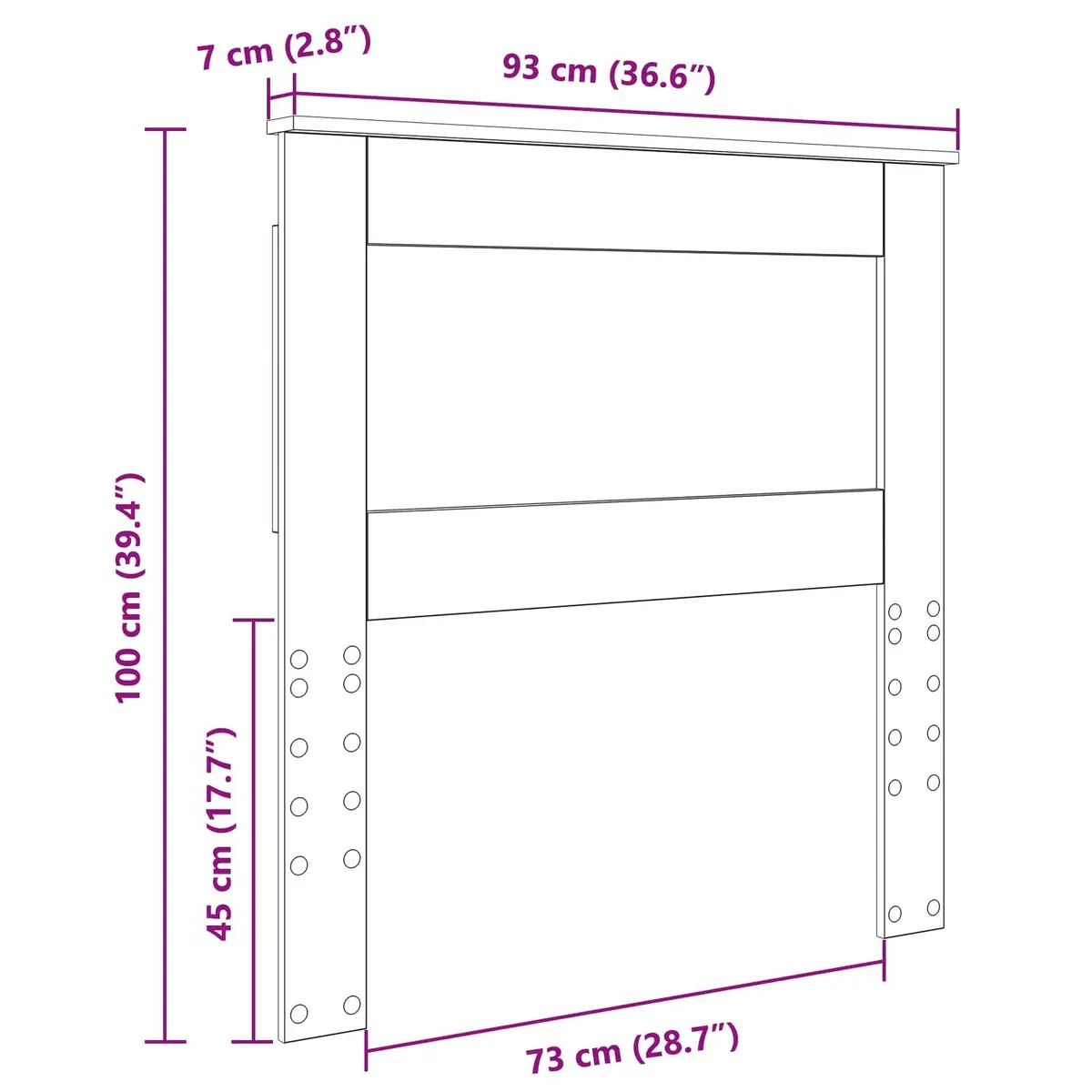 Headboard Modern Engineered Wood Brown 90cm Sonoma Oak Minimalist Furniture
