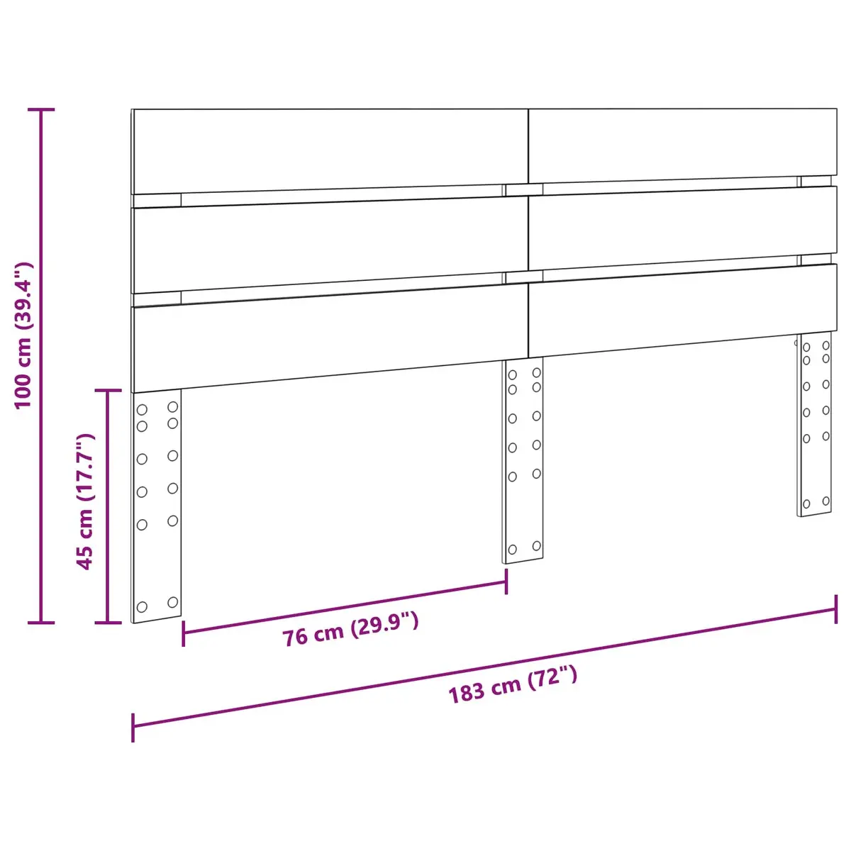 Headboard Engineered Wood 100 cm Brown Rectangular Minimalist