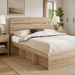 Practical and Versatile Engineered Wood Bedroom Headboard