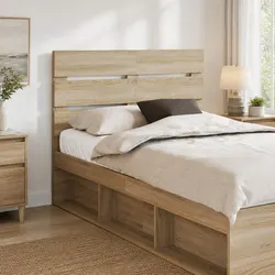 Functional Brown Engineered Wood Headboard for Your Bedroom