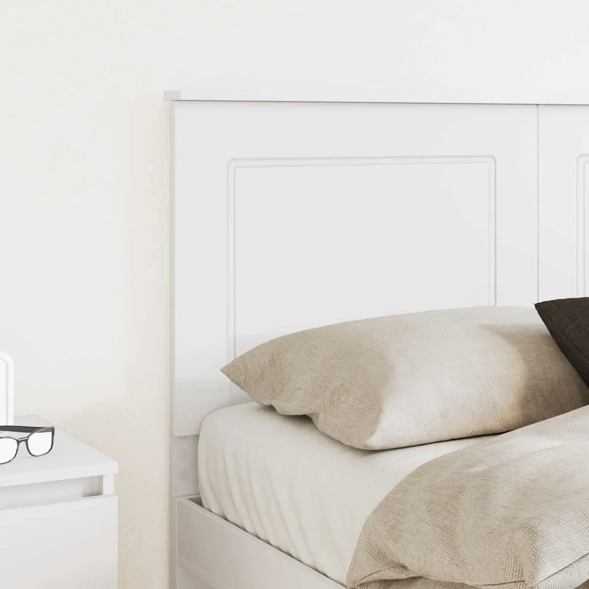 Wall-Mounted Headboard Engineered Wood 100cm Adjustable Height White Modern