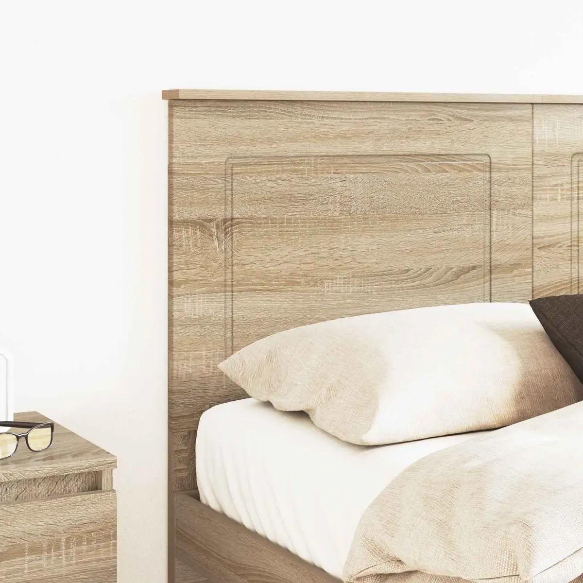 Wall-Mounted Headboard Engineered Wood Adjustable Brown Modern Bedroom Furniture