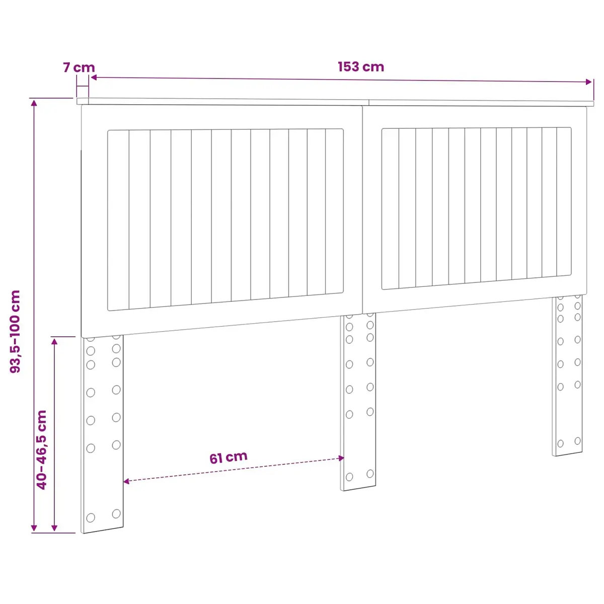Modern White Headboard 150cm Bedroom Furniture Engineered Wood Contemporary