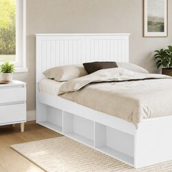 Practical White Engineered Wood Headboard for Everyday Use