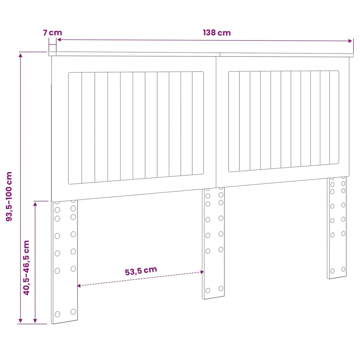 White Engineered Wood Headboard Modern Minimalist Design Bedroom Furniture 135cm
