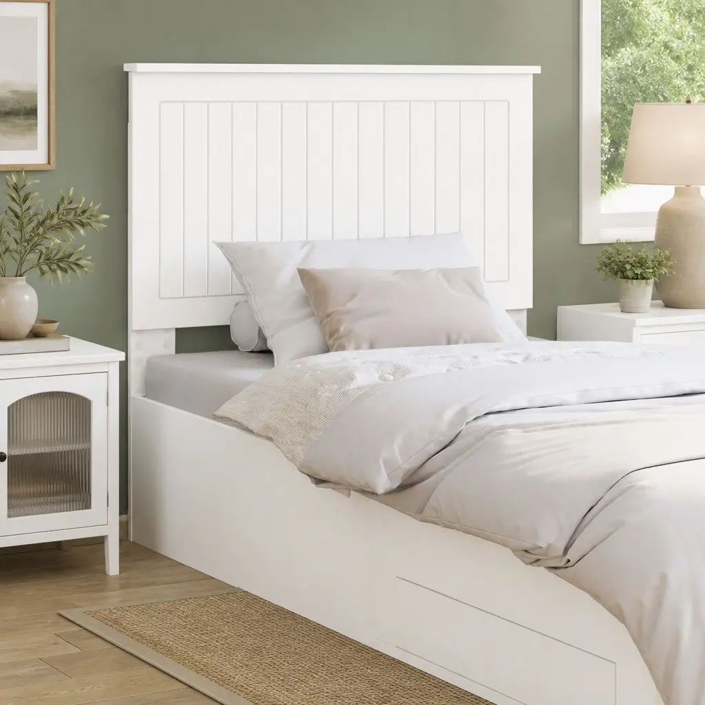 Headboard Engineered Wood 90cm White Modern Contemporary Minimalist