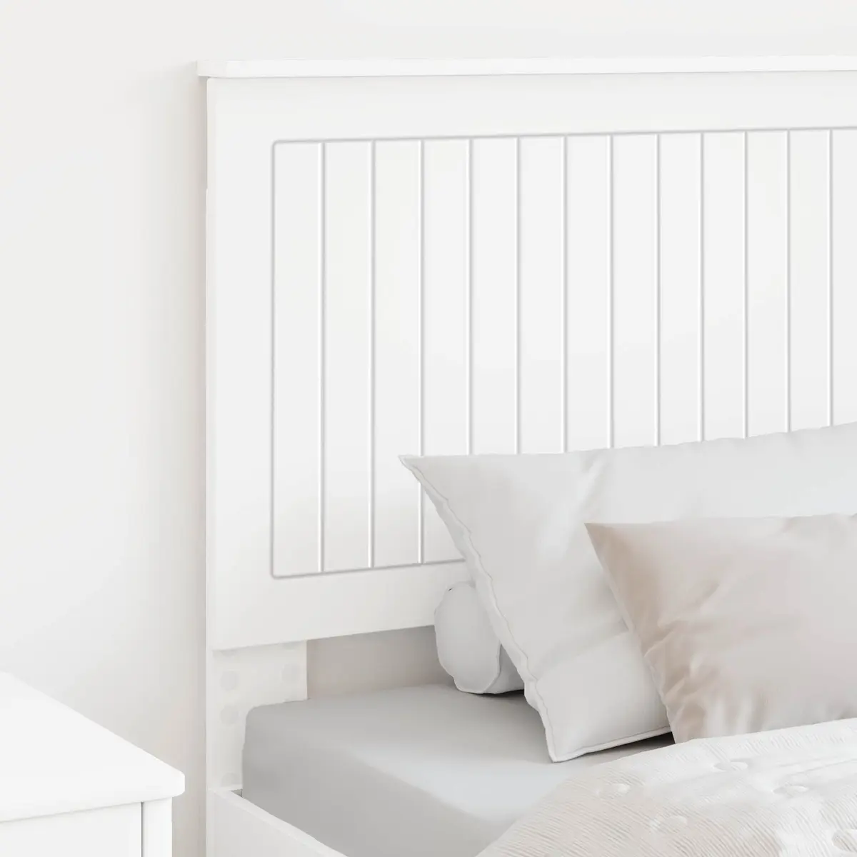 Headboard Engineered Wood 90cm White Modern Contemporary Minimalist