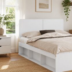 Functional White Headboard for Your Home
