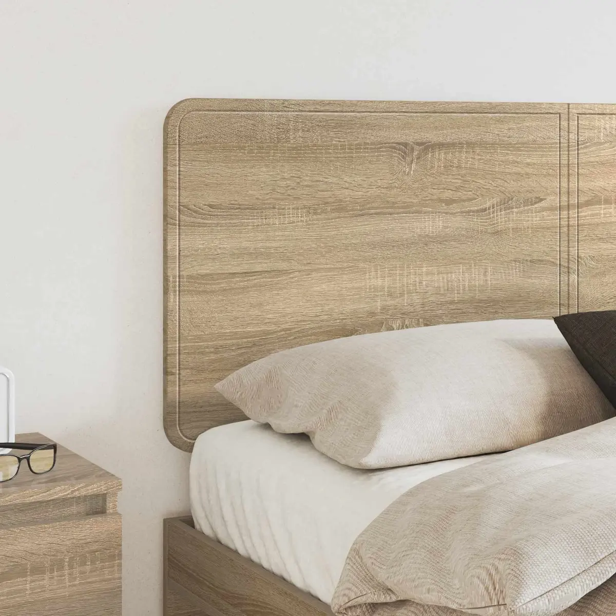 Headboard Engineered Wood Rectangle Brown Modern Bedroom Furniture