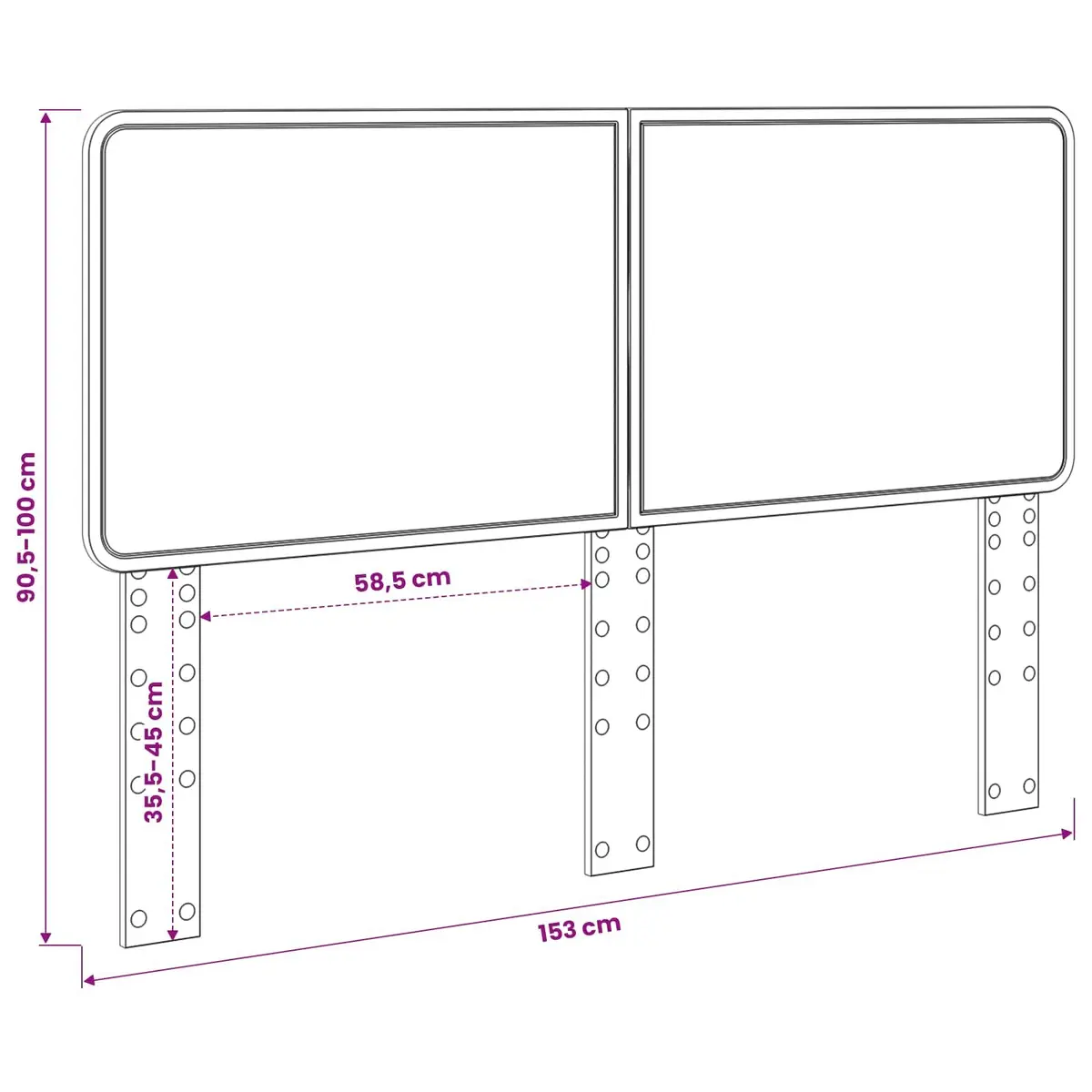 Headboard Engineered Wood Rectangle Brown Modern Bedroom Furniture