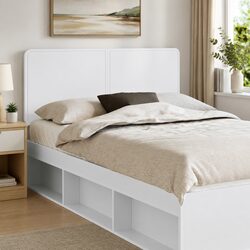 Functional White Engineered Wood Headboard for Cozy Spaces