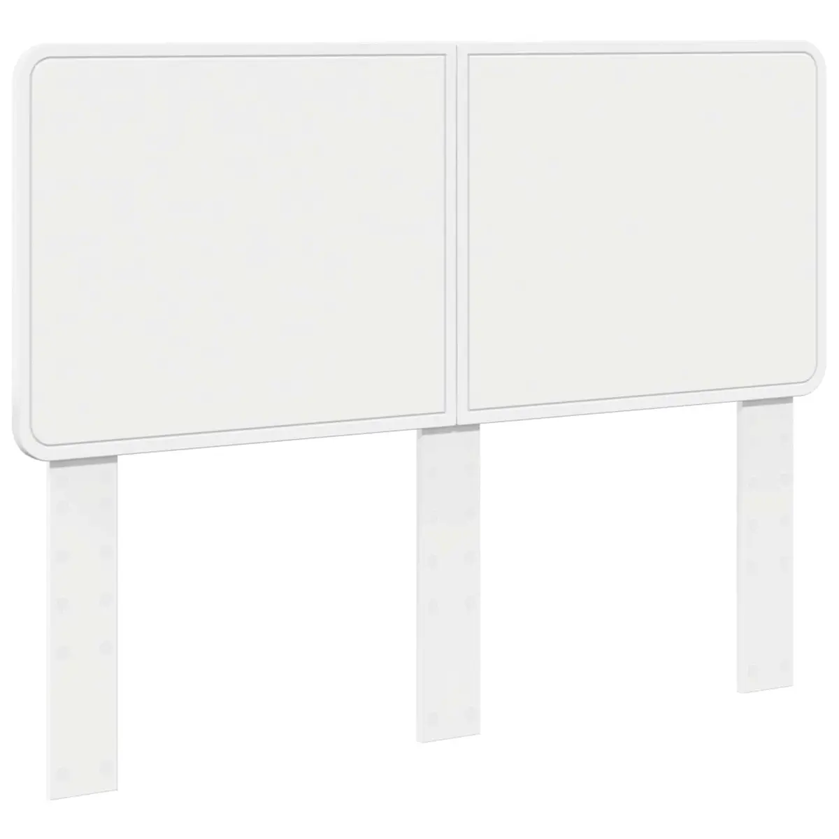 White Engineered Wood Headboard Modern Rectangle Bedroom Furniture Sleek Design