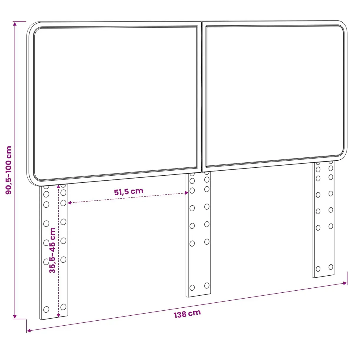 Headboard Engineered Wood Brown Rectangle Modern Bedroom Furniture Decor