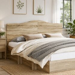 Practical Brown Engineered Wood Headboard for Everyday Use