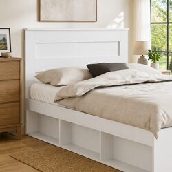 Practical White Engineered Wood Headboard for Everyday Use