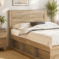 Functional Brown Engineered Wood Headboard for Any Bedroom