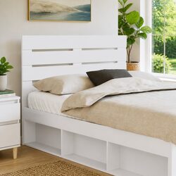 Practical White Engineered Wood Headboard for Any Bedroom