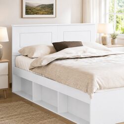 White Headboard Perfect for Urban Living Spaces