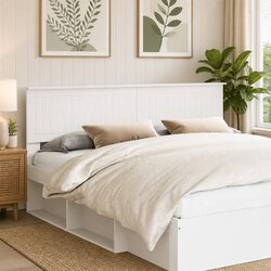 Versatile White Engineered Wood Headboard for Any Bedroom