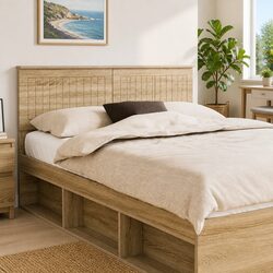 Practical Engineered Wood Brown Headboard for Various Bedrooms