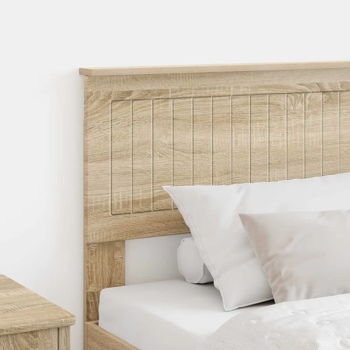 Headboard Engineered Wood Brown Modern Bedroom Furniture Minimalist Design