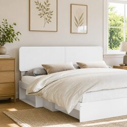 Functional White Engineered Wood Headboard for Everyday Use
