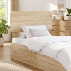Functional Brown Engineered Wood Headboard for Your Bedroom