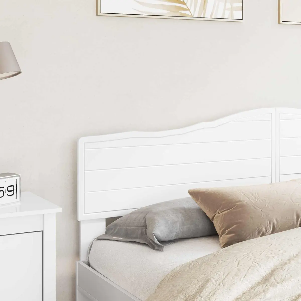 White Headboard for Any Bedroom Configuration