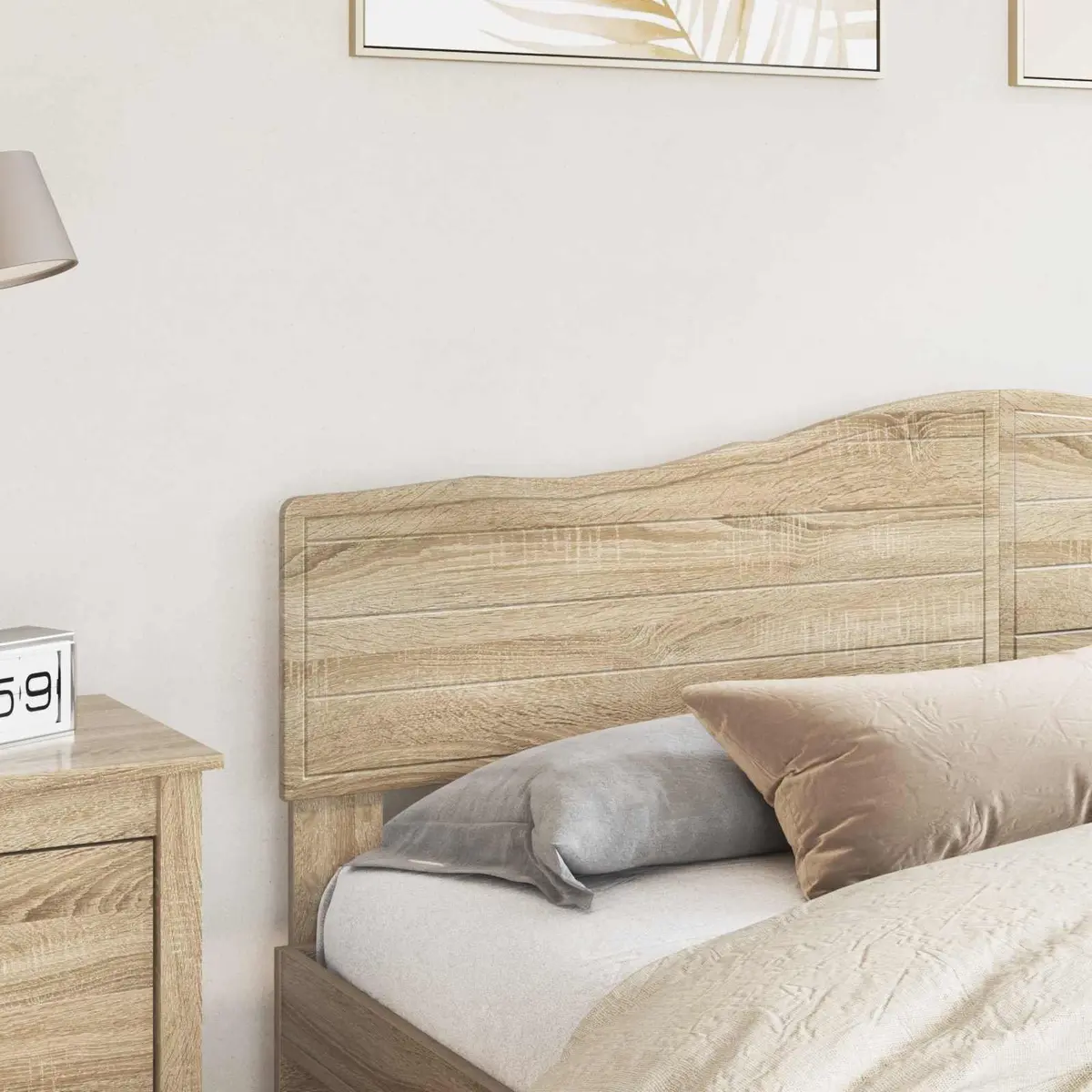 Headboard Engineered Wood Rectangular Brown Modern