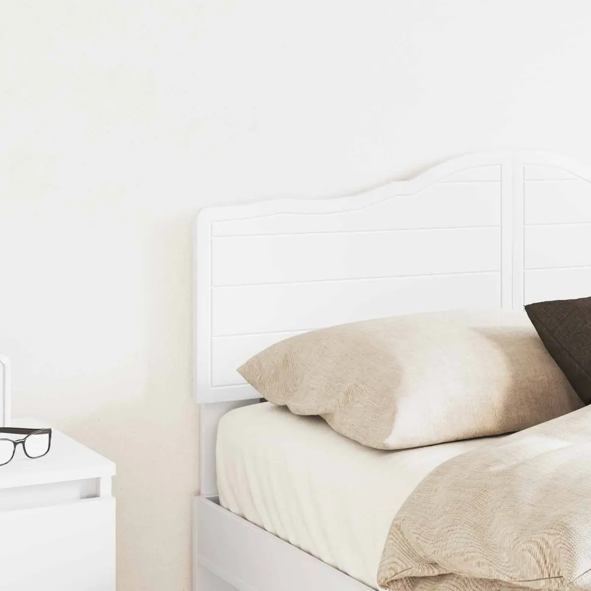 White Engineered Wood Headboard for Any Bedroom