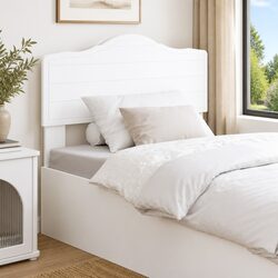 Practical White Headboard for Versatile Bedroom Use