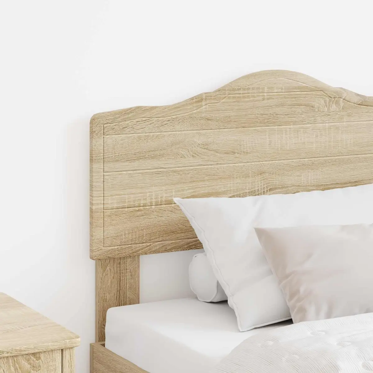 Headboard Engineered Wood Modern Bedroom Furniture Brown Minimalist Design