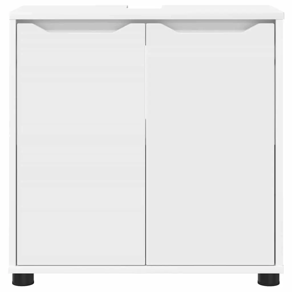 Bathroom Basin Cabinet Engineered Wood 60cm White Modern Vanity Unit